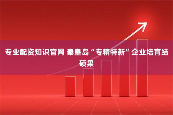 专业配资知识官网 秦皇岛“专精特新”企业培育结硕果