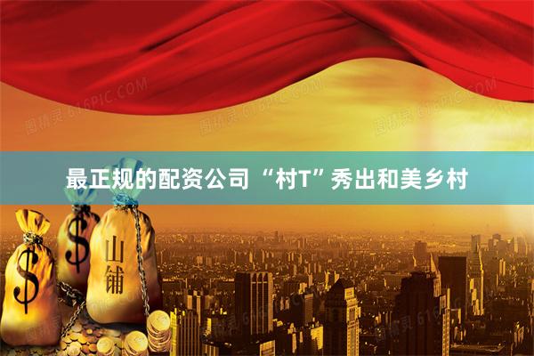 最正规的配资公司 “村T”秀出和美乡村
